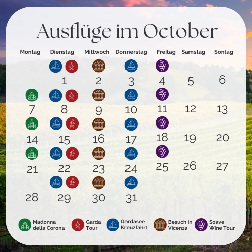 Calendario delle escursioni di ottobre