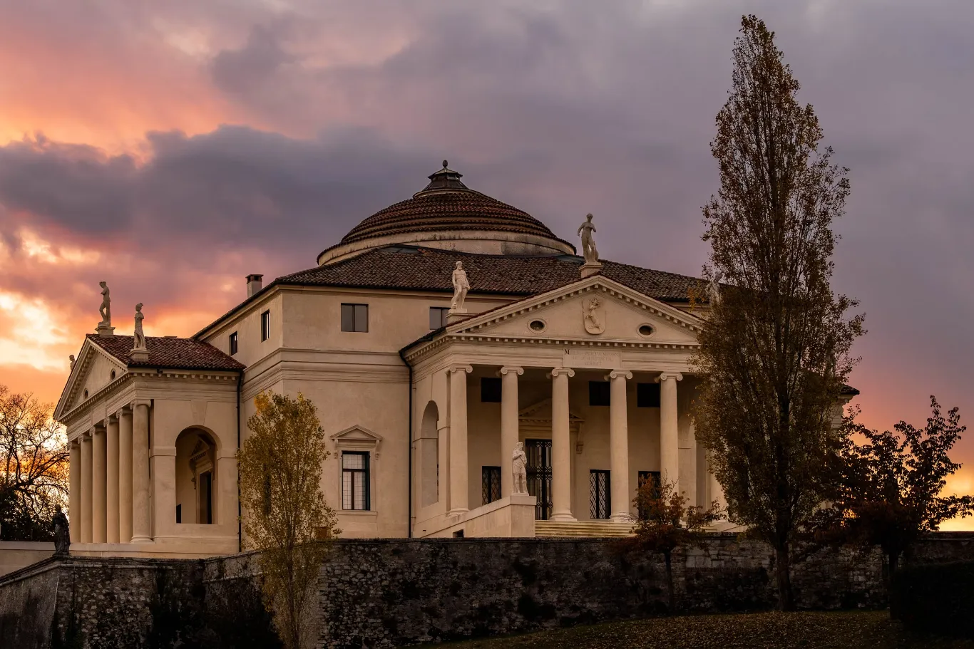 Villa palladiana al tramonto